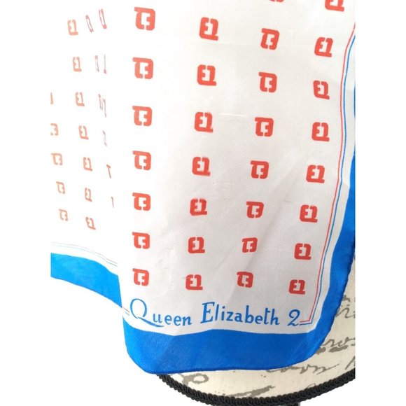 Vintage Queen Elizabeth 2 Cruise Ship Scarf 11" by 53" READ Description - Picture 9 of 11